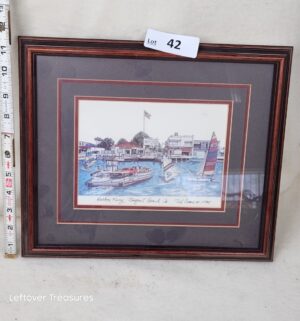 b42- color lithograph titled Balboa Ferry by artist Ted Crane