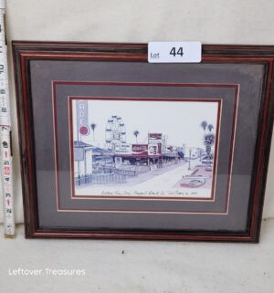 b44- signed print titled Cannery Restaurant & Balboa Fun Zone by artist Ted Crane