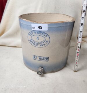 b45- antique 4-gallon ice water dispenser manufactured by The Western Pottery Co