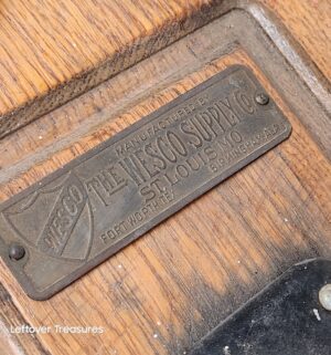 b46- Western Supply Company (Wesco) Antique Wall Mount Wood Box Hand Crank Phone Pre-1903! - Image 3