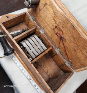 b46- Western Supply Company (Wesco) Antique Wall Mount Wood Box Hand Crank Phone Pre-1903! - Image 4