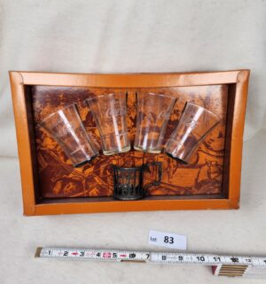 b83- 1974 reproduction 1890 Flair Coke Glasses paired with holder