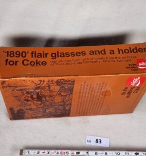 b83- 1974 reproduction 1890 Flair Coke Glasses paired with holder - Image 3