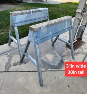 y47- vintage saw horses - Image 1