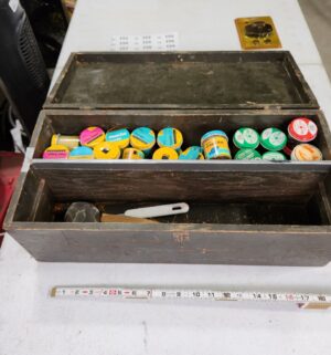 y150- vintage wooden box w/ bait - Image 2