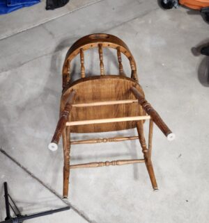 y189- antique oak captains chair - Image 2