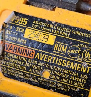 y209- dewalt drill w/ charger, no battery - Image 2