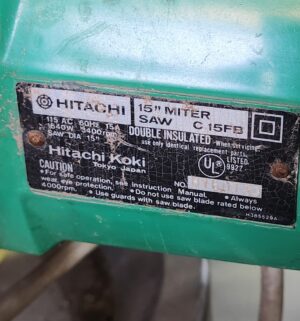 y237- Hitachi 15 inch miter saw. Tested/works - Image 3