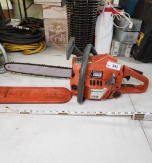 y241- Husqvarna 136 chain saw. Ran briefly - Image 1