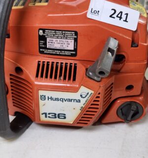 y241- Husqvarna 136 chain saw. Ran briefly - Image 2