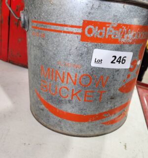 y246- Old Pal galvanized steel minnow bucket - Image 2