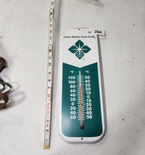 y264- Fresno Madera Farm Credit Tin Temp Gauge - Image 1