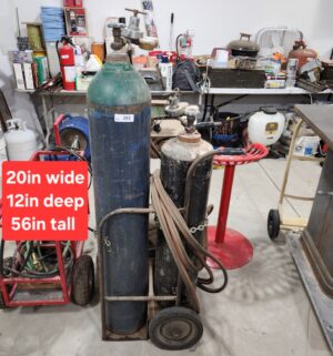 y281- Very large oxy acy welding set w/ cart. Tanks have gas. Ready to weld - Image 1