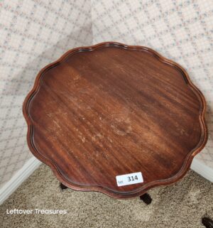 y314- vintage mahogany piecrust side tables Chippendale Style - Image 5