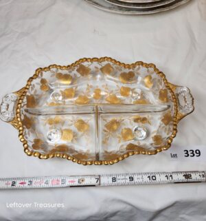 y339- vintage Cambridge Glass divided dish - Image 1