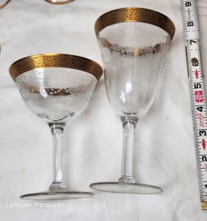 y349- Appears to be Tiffin-Franciscan Melrose Gold stemware - Image 2