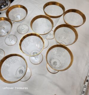 y349- Appears to be Tiffin-Franciscan Melrose Gold stemware - Image 4