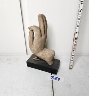 y369- cast concrete Buddha hand sculpture features the Vitarka Mudra gesture - Image 2