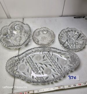 y376- vintage glass pieces likely from the American Brilliant Period circa 1920s - Image 1