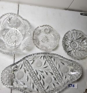 y376- vintage glass pieces likely from the American Brilliant Period circa 1920s - Image 2