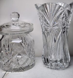 y379- Cut Crystal Vase, Covered Jar - Image 2