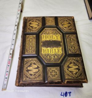 y408- STUNNING 1870 Family Bible with Artwork - Image 1