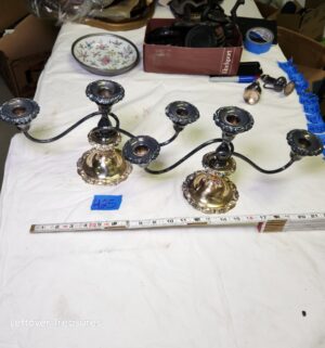 y425- Wallace Baroque vintage 3-arm candelabras - Image 1