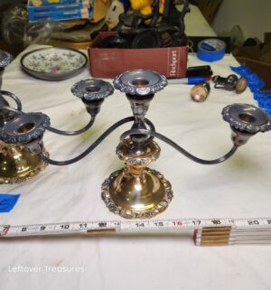 y425- Wallace Baroque vintage 3-arm candelabras - Image 2