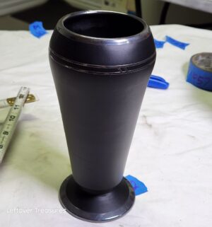 y452- Art Deco Tiffin-Rockwell black satin glass vase - Image 2