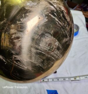 y453- vintage brass bowl w/ stand - Image 3