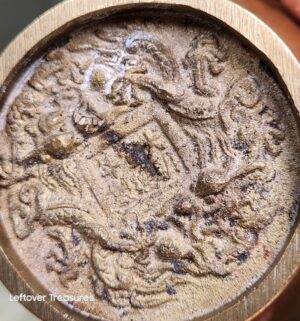y463- pair of vintage brass vases features embossed lion heads - Image 3