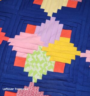 y478- vintage Jumping Jacks quilt features a vibrant patchwork design. Homemade - Image 3