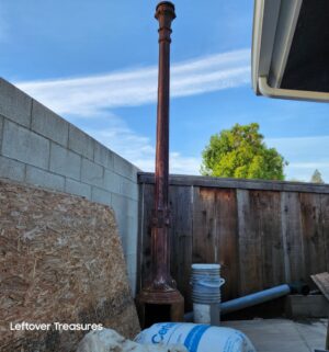 y482- Antique 12 Ft Original Art deco lamp pole from Hollywood Caliornia 1930s. No paperwork.
