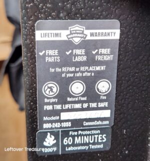 c163- Cannon Model CS6036AR Safe. Rated 60 min. at 1200F. w/ combination. BY Appointment pick up for this item only. - Image 11