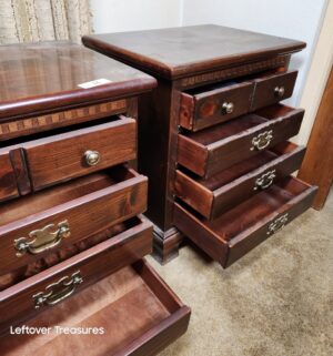 a16- Pair of Ethan Allen Dark Pine Night Stands. Very good shape - Image 3
