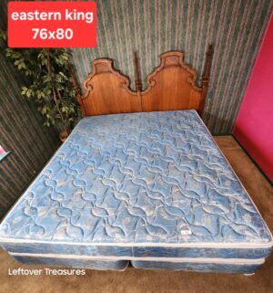a23- Eastern King Completed Bed Set w/ frame, boxsprings, headboard, buyer must take all