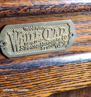 a26- pair of White Clad Simmons Hardware Co. reproduction oak ice box cabinets - Image 3