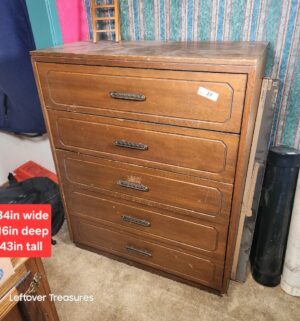 a27- Mid Century Dresser Chest. Solid Wood - Image 1