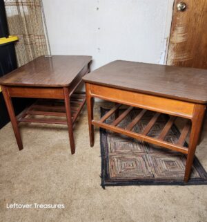 a58- pair of vintage Mersman mid-century modern side tables - Image 6