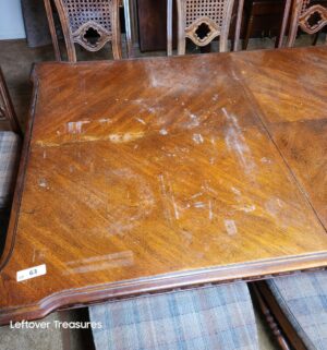 a63- Vintage Jessup Furn. Baroque Style Dining Table w/ cane style back chairs. Very Solid table - Image 3