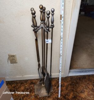 a70- Vintage brass tone fireplace tools - Image 1