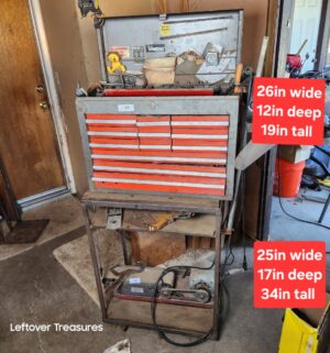 a93- Tool Box bolted to cart. Includes all tools in tool box - Image 1