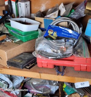 a97- contents of the cabinet. Various hardware, brass, copper, misc - Image 3