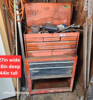 a104- vintage craftsman rolling tool box with some tools - Image 1