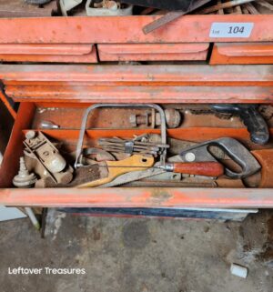 a104- vintage craftsman rolling tool box with some tools - Image 2