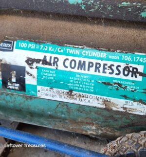 a109- Sears Air Compressor. Tested/works - Image 2
