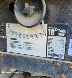 a131- ProSeries 10 inch table saw. Ohio forge. Tested/works - Image 3
