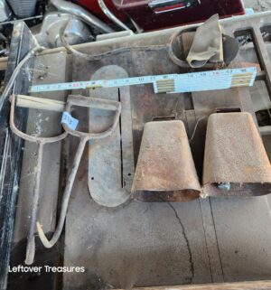 a133- cow bells, hay hooks - Image 1