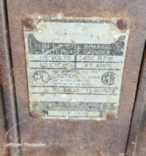a141- weathered bench grinder. Tested/works - Image 3