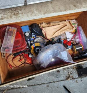 a169- rolling dresser w/ electrical items - Image 2